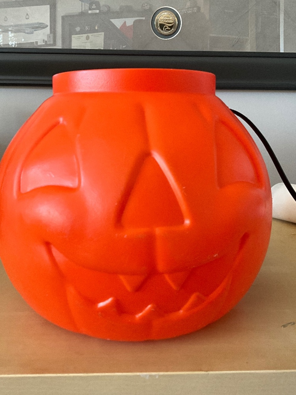 Canadian made NORBEN Vintage 90's Orange Blow Mold Pumpkin  Halloween Bucket